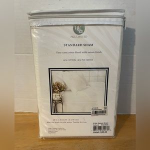 (2) HCL Limited Standard Natural Sateen 210tc Shams